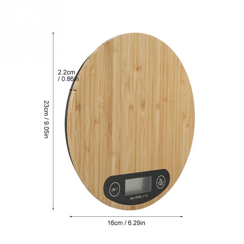 Báscula de cocina digital con plataforma de bambú