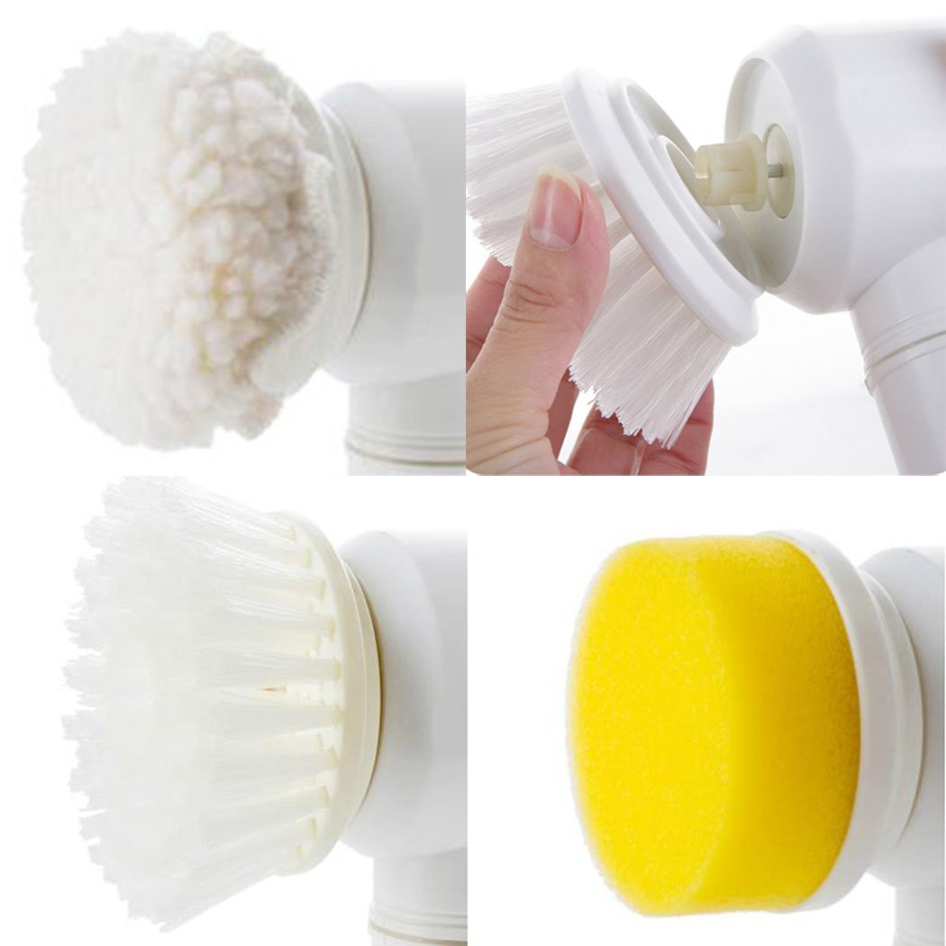 Electric cleaning brush with three brush heads - Image 3