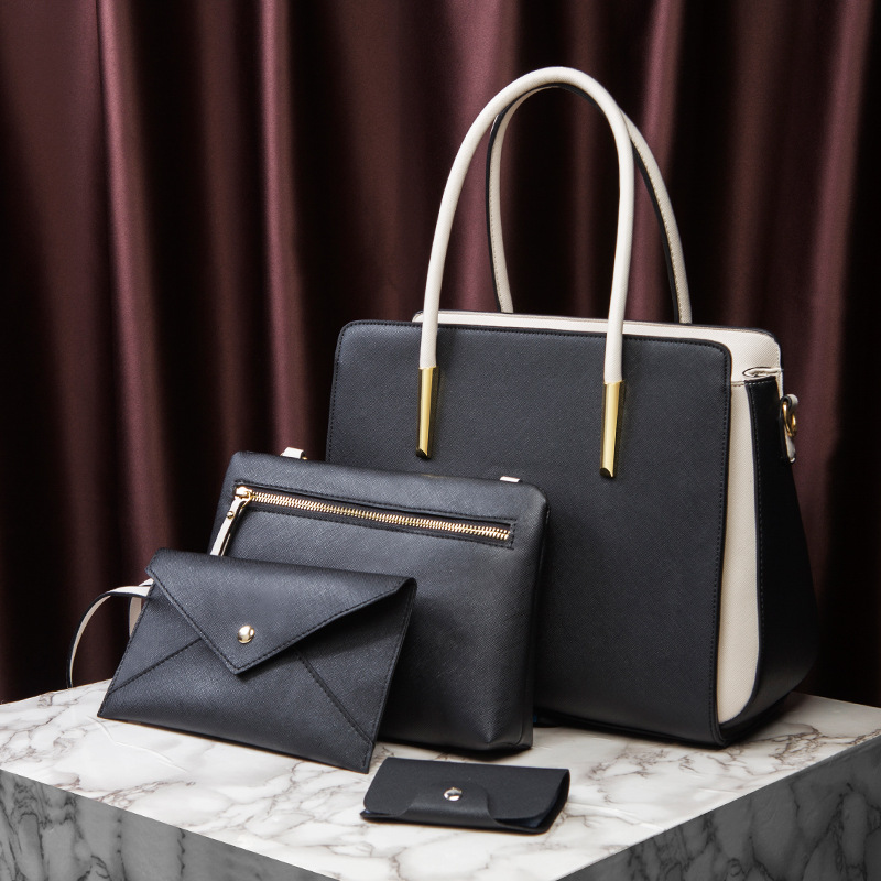 Große Handtasche mit kleiner Tasche, dunkelblau – Bild 6