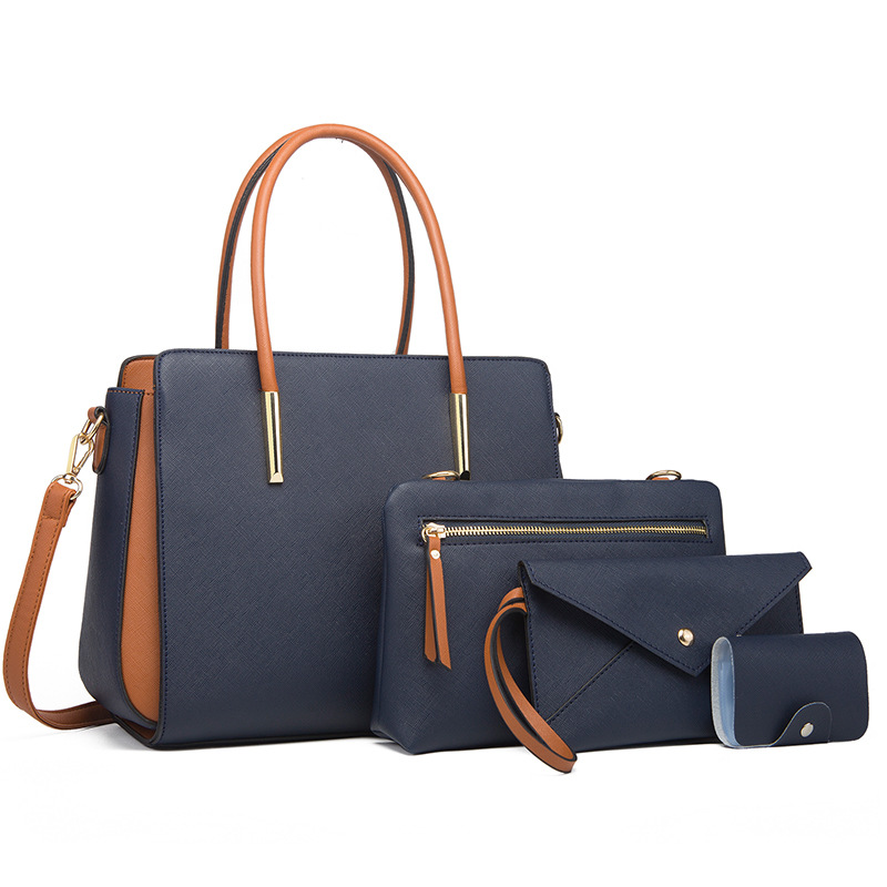 Große Handtasche mit kleiner Tasche, dunkelblau