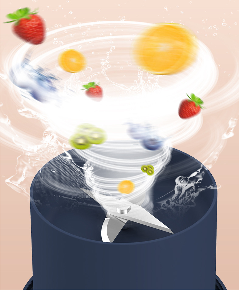 Draadloze mini-blender met USB, marineblauw - Afbeelding 4