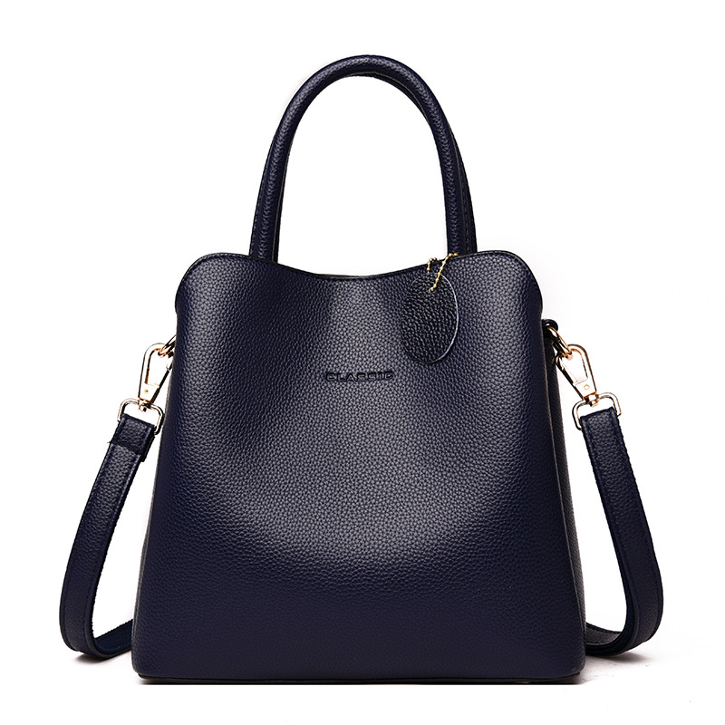 Bolso saco de piel sintética, negro - Imagen 3