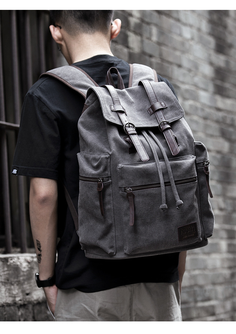 Bolso informal de estilo retro con asas, gris