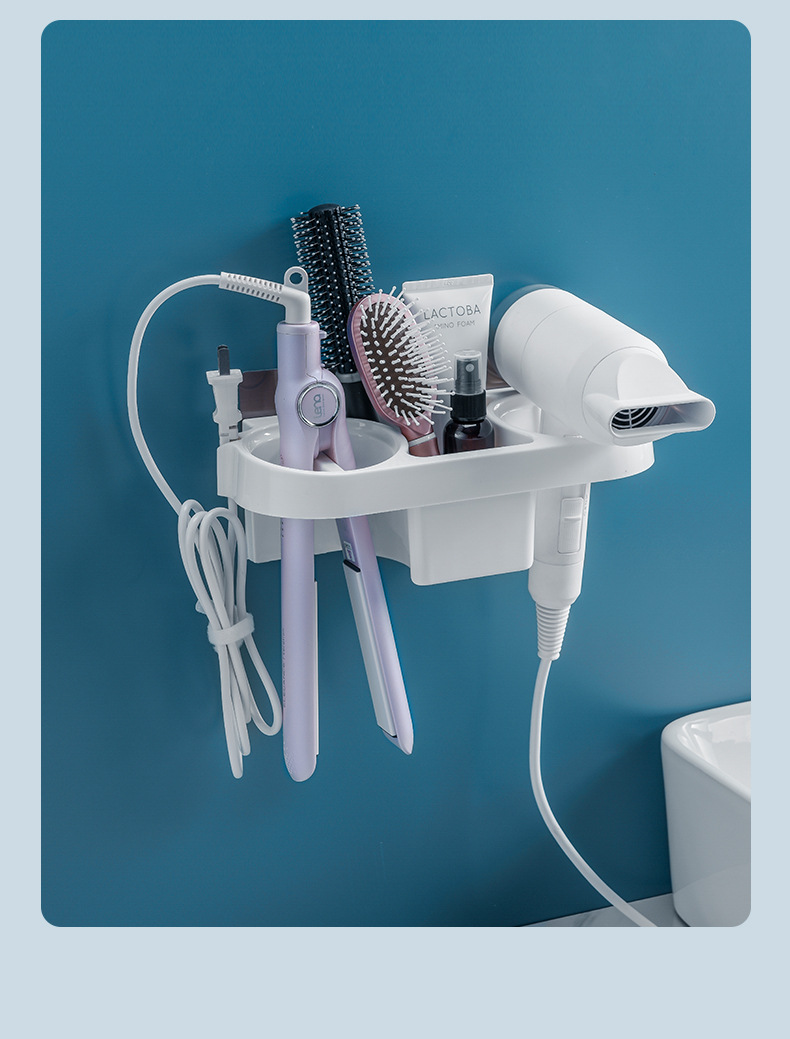 Support pour sèche-cheveux et fer à boucler, blanc – Image 4