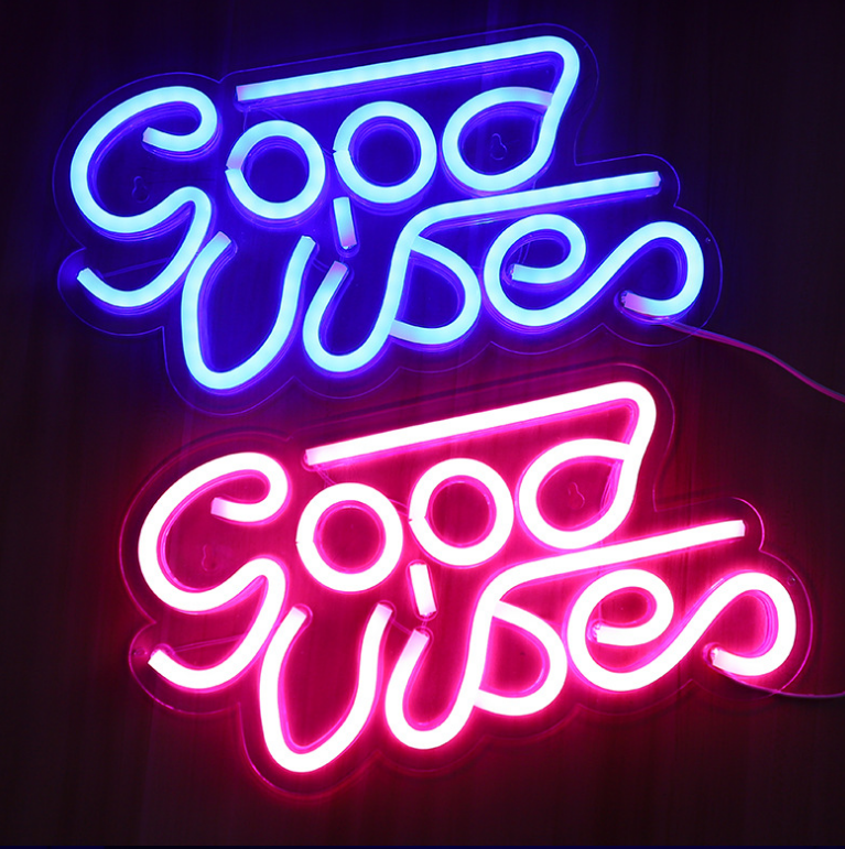 Neon light on a clear acrylic wall panel - Image 2
