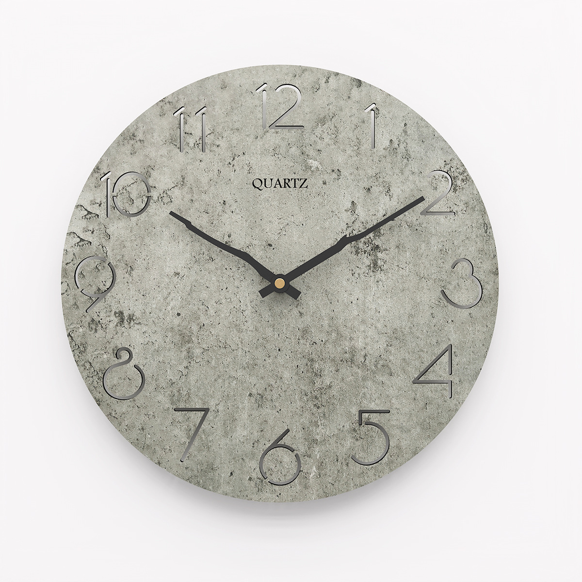 Moderne Wanduhr aus Holz, grau