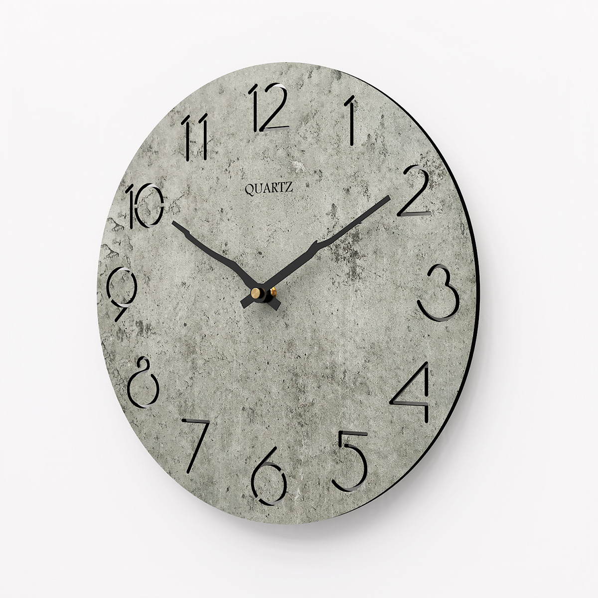 Moderne Wanduhr aus Holz, grau – Bild 4