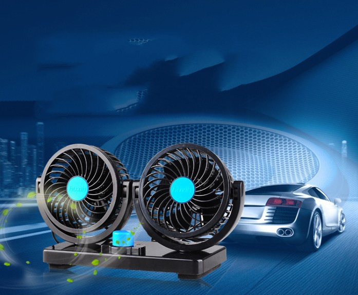 Car fan with two heads, black - Image 3