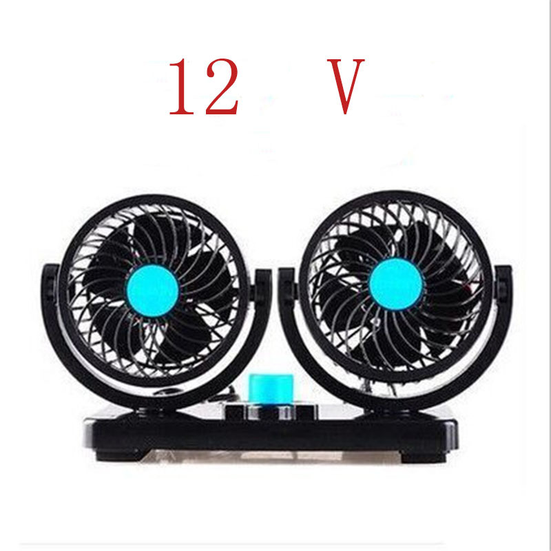 Car fan with two heads, black
