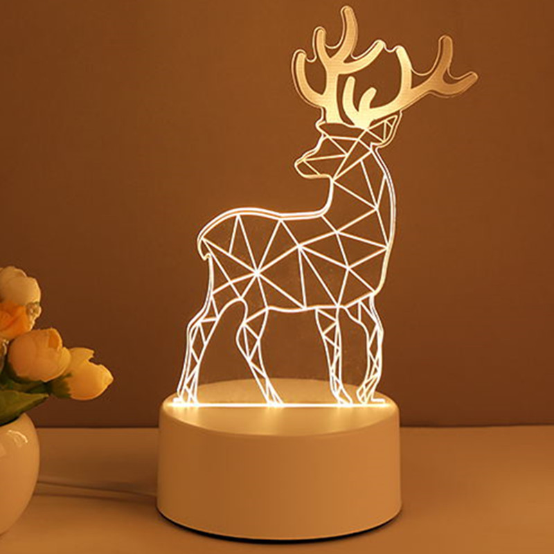 Lámpara 3D de acrílico con dinosaurio, blanco cálido - Imagen 5
