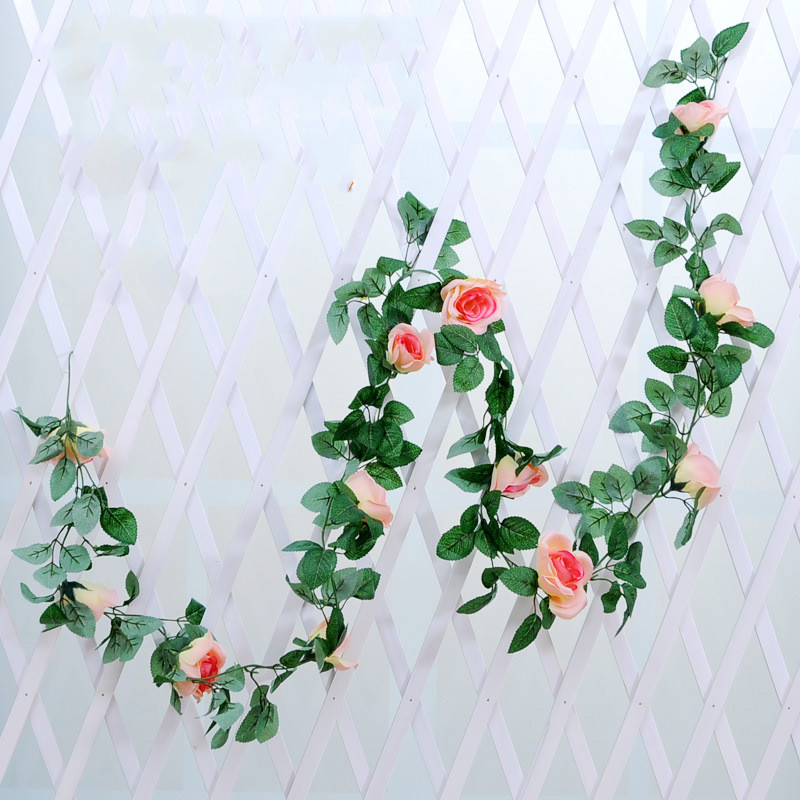 Girlande mit künstlichen Rosen, weiß – Bild 3