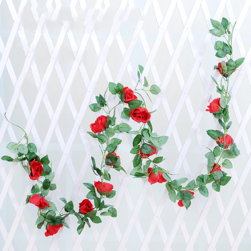 Girlande mit künstlichen Rosen, weiß – Bild 4