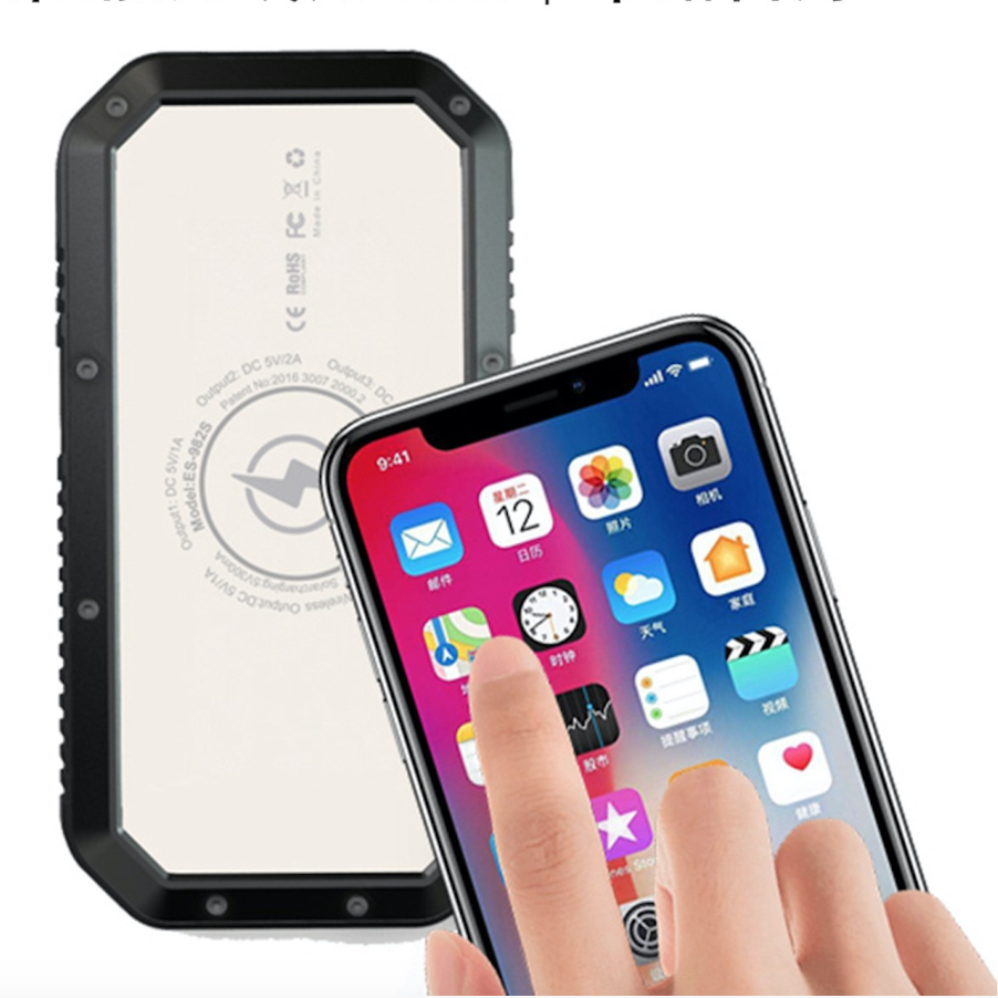 Solar power bank with light, green - Image 4
