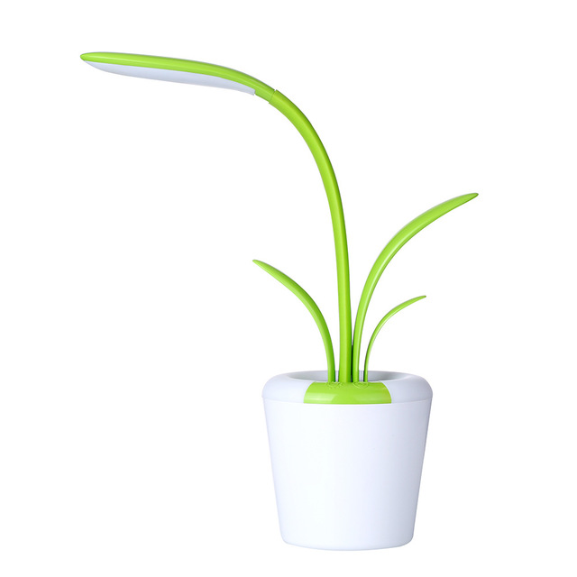 Lampe de bureau rechargeable en forme de plante, rose – Image 2