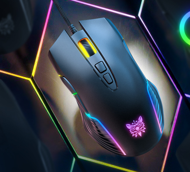 Kabelgebundene Gaming-Maus mit RGB-Licht, schwarz – Bild 2