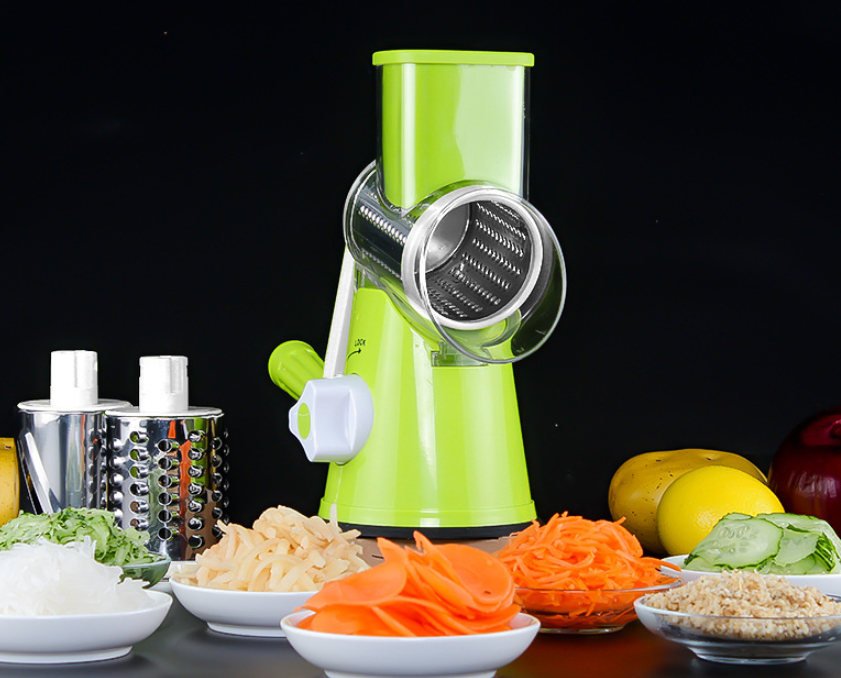 Mandoline ronde manuelle pour légumes et fromage, vert