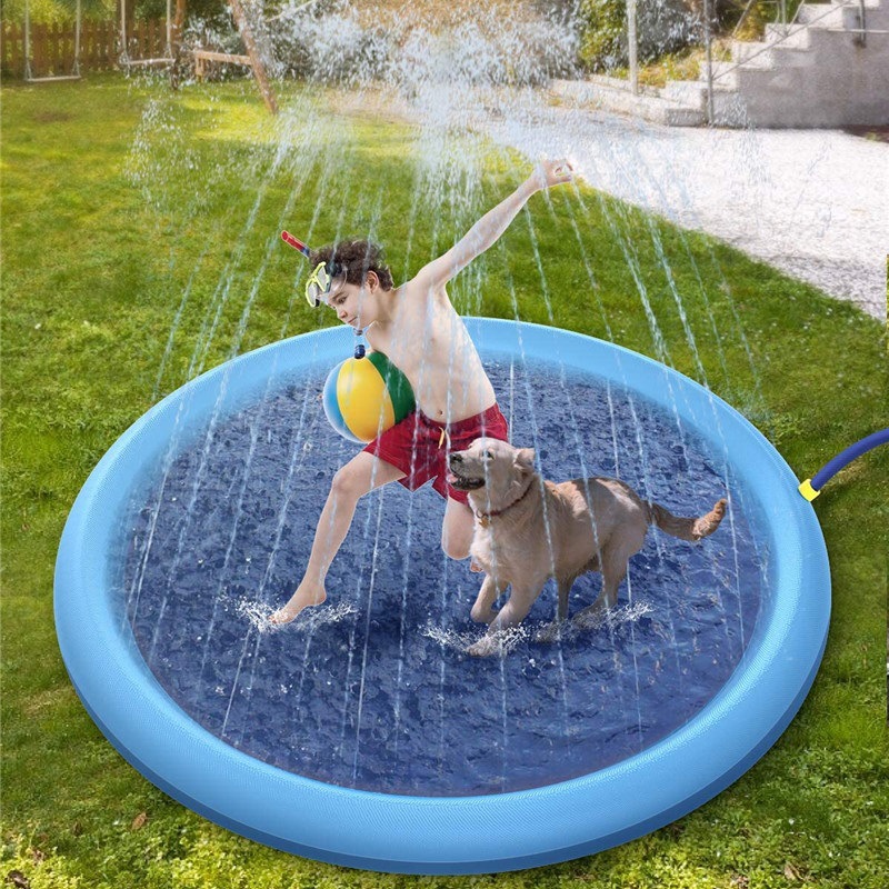 Wassersprühmatte für Kind und Hund, blau – Bild 3
