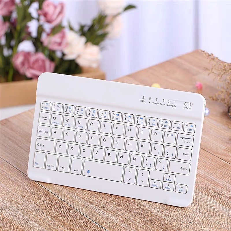 Slim wireless Bluetooth keyboard in white