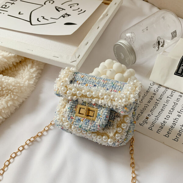 Kids' crossbody bag with diamond pattern, blue