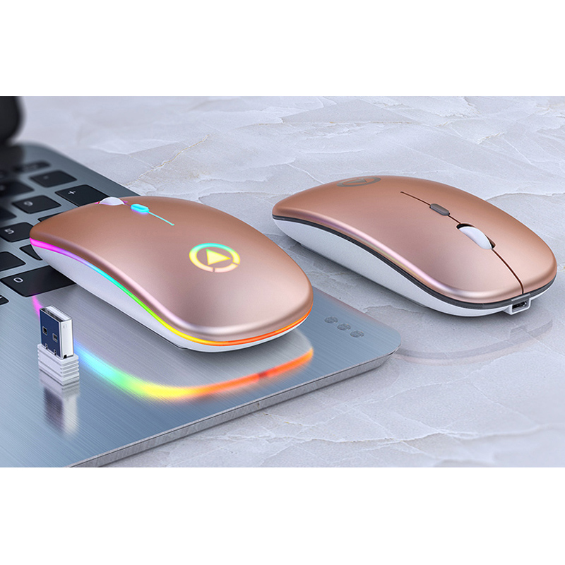 Rechargeable wireless mouse, rose gold