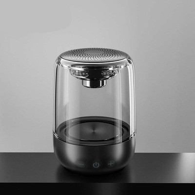 Tragbarer Bluetooth-Lautsprecher mit LED-Licht, schwarz