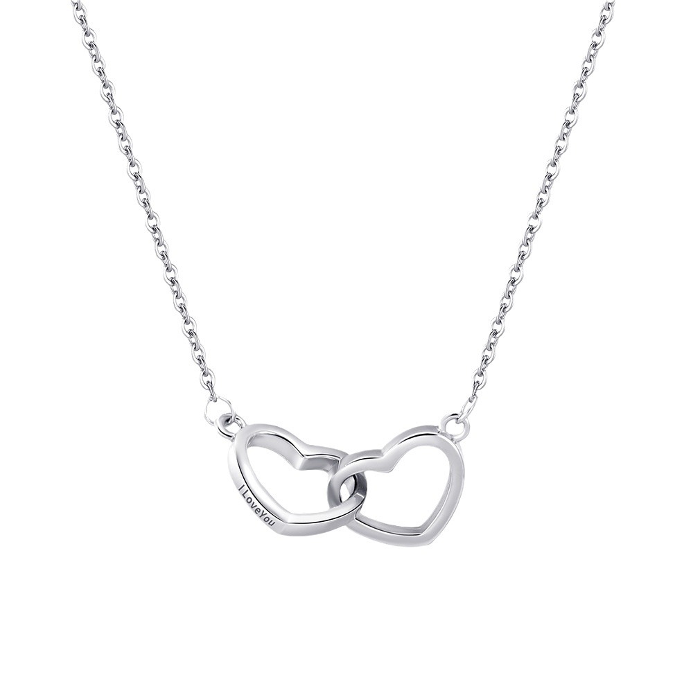Collier double coeur en coffret, bleu – Image 2