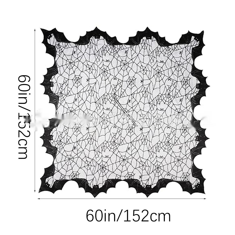 Capa de morcego em renda preta, 152 x 152 cm