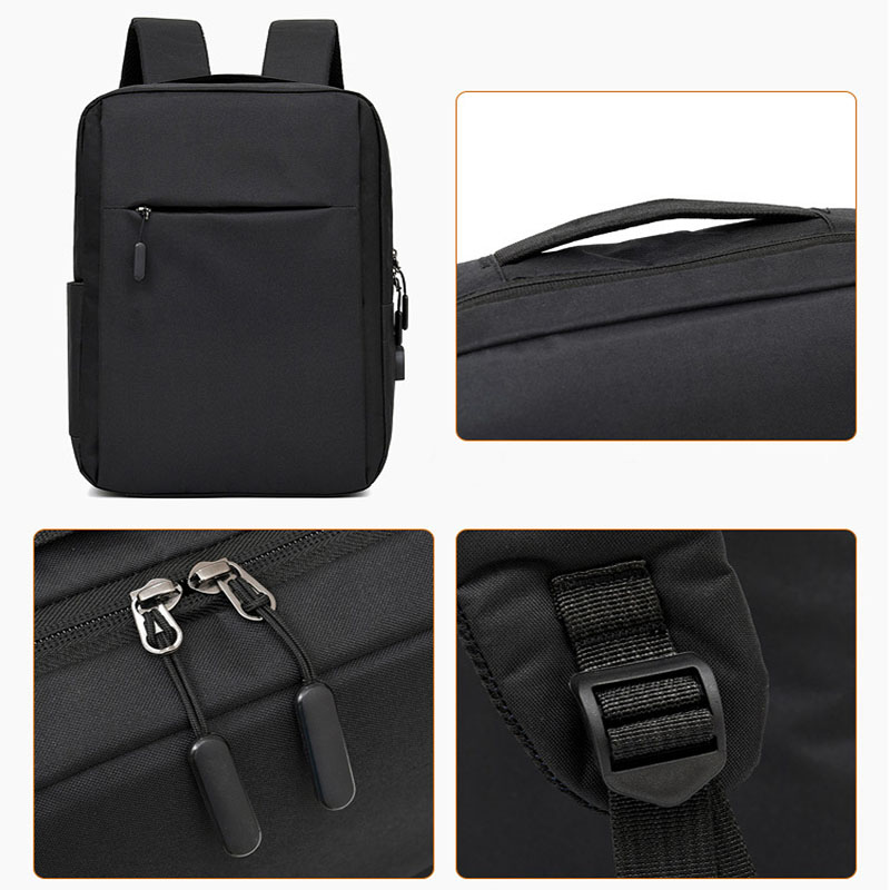 Sac à dos ordinateur en nylon avec USB, rouge – Image 2