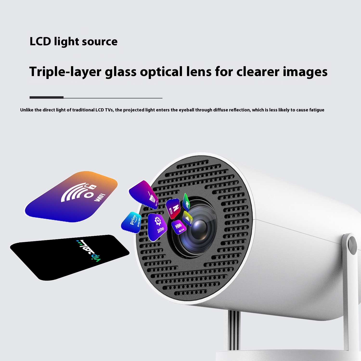 Petit projecteur avec wifi et bluetooth, noir – Image 2