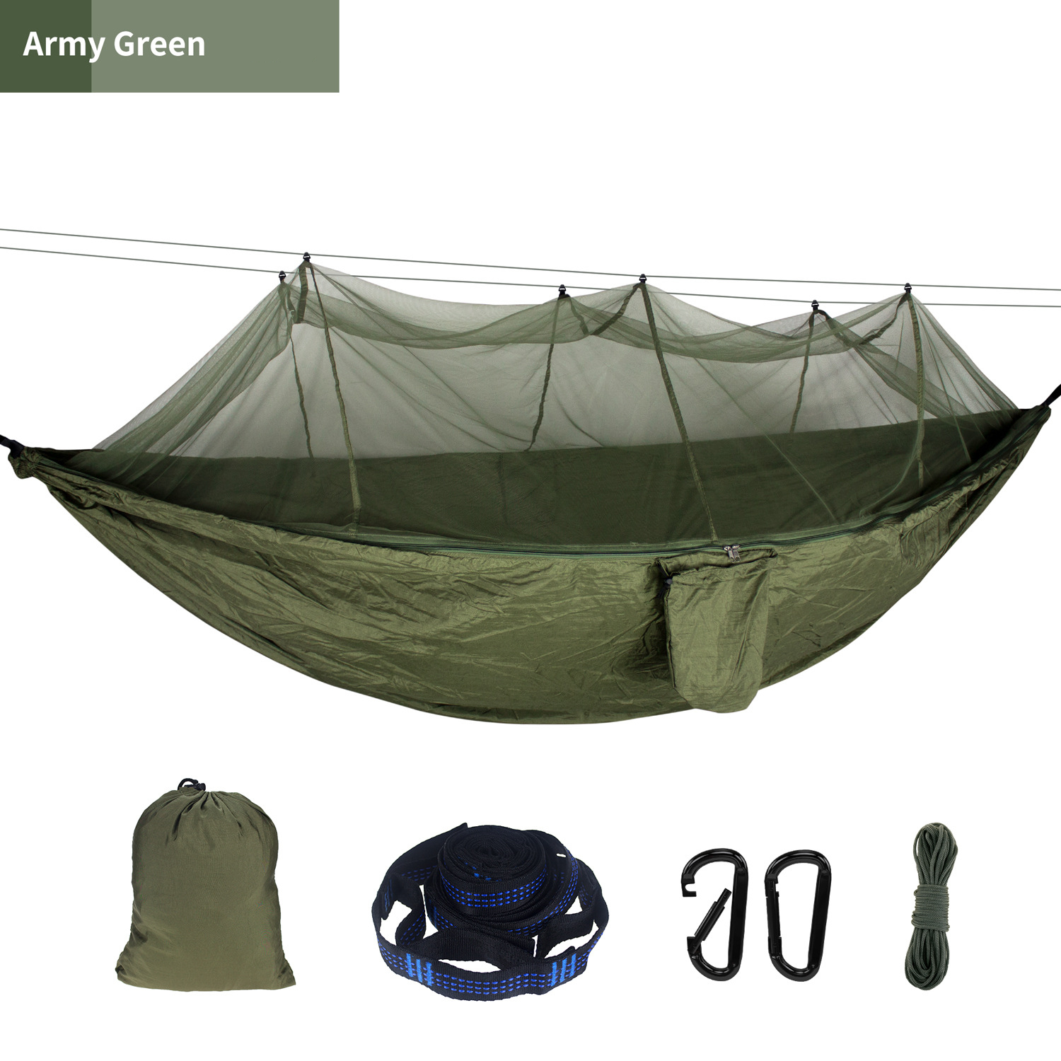Hamaca con mosquitera, verde oscuro - Imagen 4