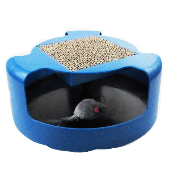 Spinning cat toy with scratch pad, green - Image 5