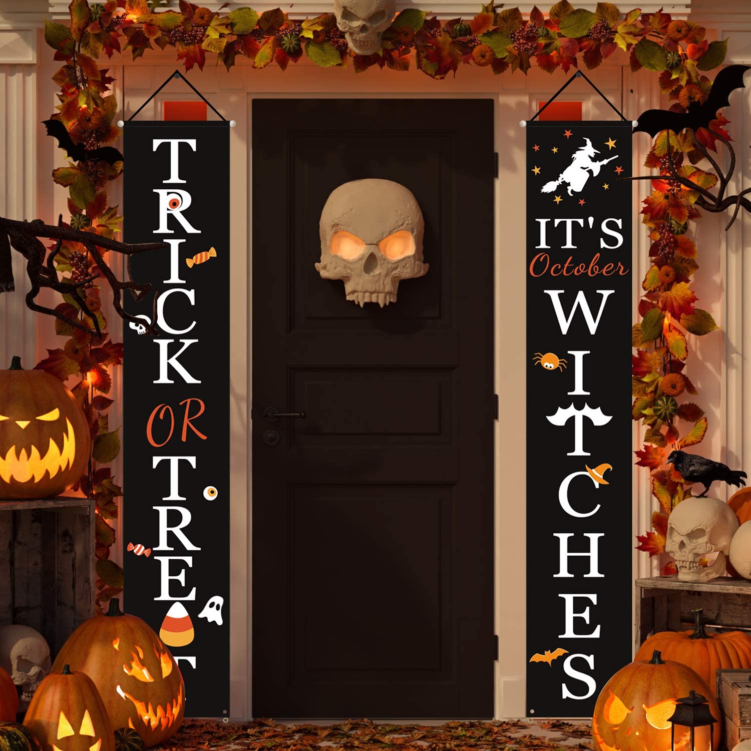 Türvorhang für Halloween aus Vliesstoff, schwarz – Bild 3