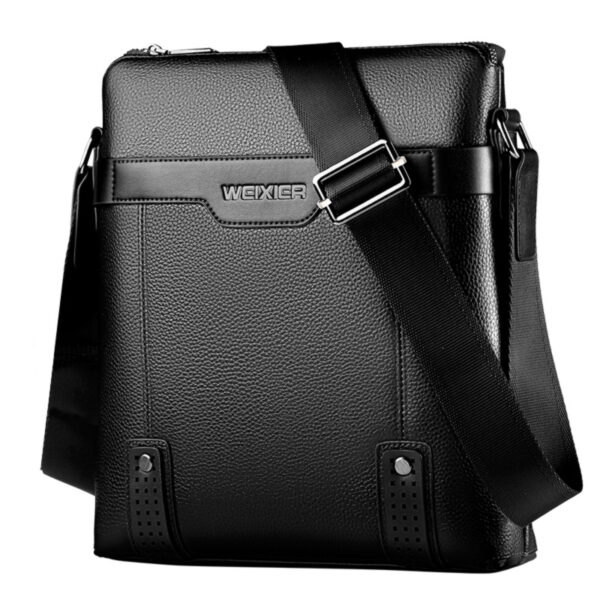 Men's faux leather shoulder bag, black