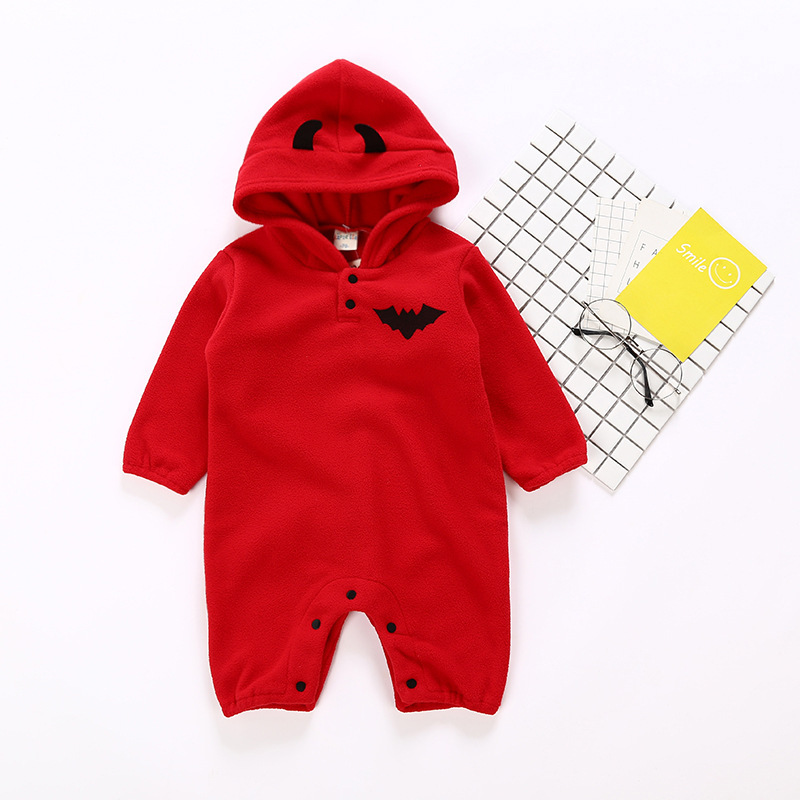 Halloween baby romper with long sleeves, orange - Image 4