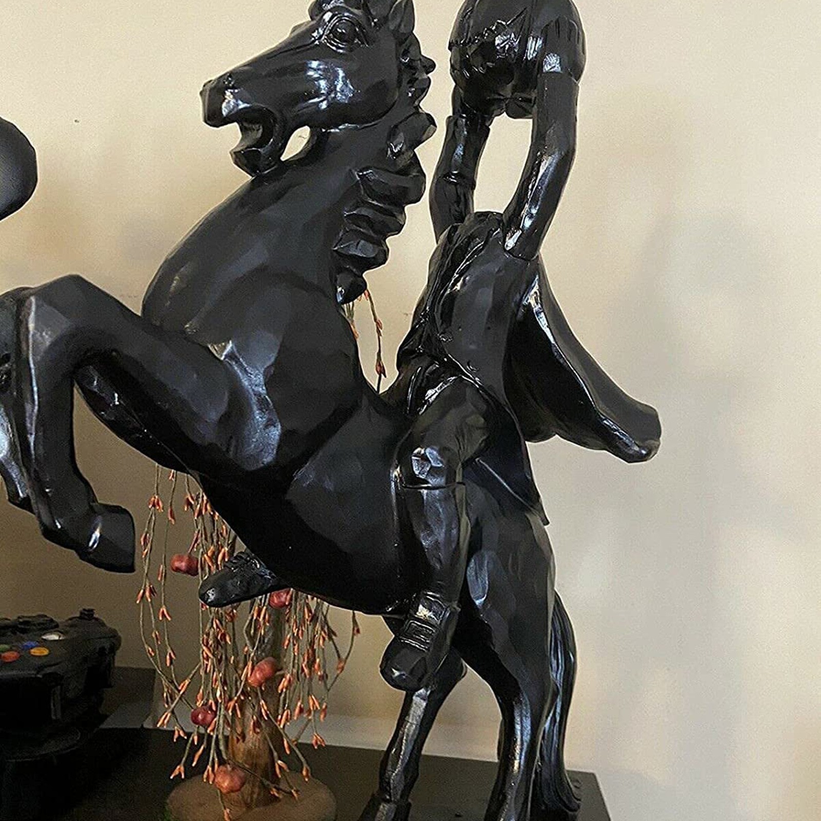 Figura decorativa de resina, negra, 21 x 12 x 9 cm - Imagen 3