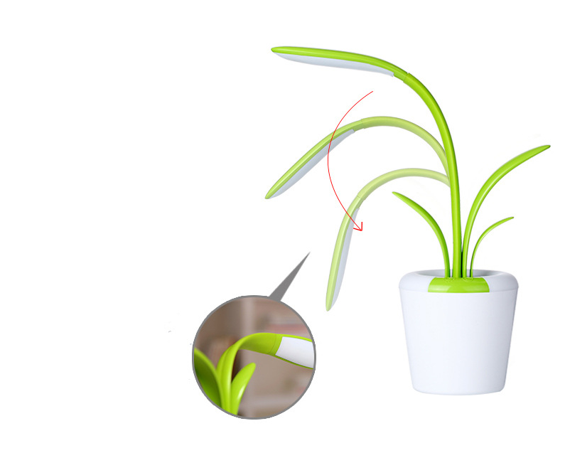 Lampe de bureau rechargeable en forme de plante, rose – Image 5