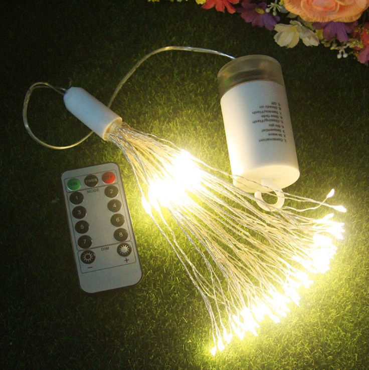 Feuerwerk-Licht aus Kupferdraht mit USB, warmweiß – Bild 5