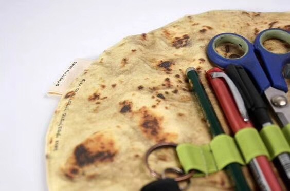 Fun pencil case shaped like a rolled flatbread - Image 4