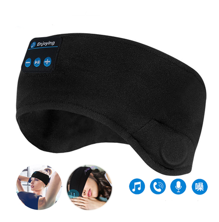 Antifaz para dormir con auriculares Bluetooth, negro - Imagen 3