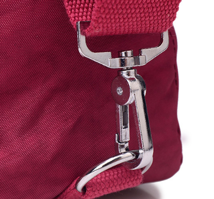 Nylon shoulder bag with zip and inner pockets, grape purple - Image 4