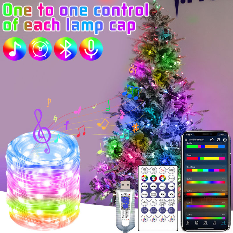 RGB-lichtsnoer voor de kerstboom met app-bediening - Afbeelding 3