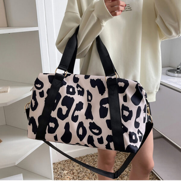 Sac de voyage femme à imprimé animal, noir