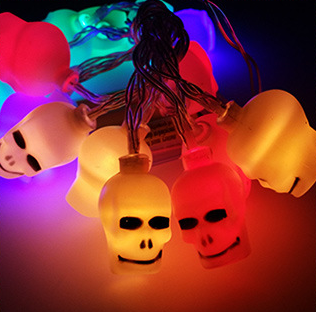 Halloween-lichtslinger met pompoenlampjes, vier kleuren - Afbeelding 6