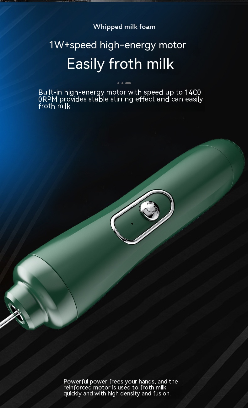Milchaufschäumer mit Batterie, grün – Bild 3