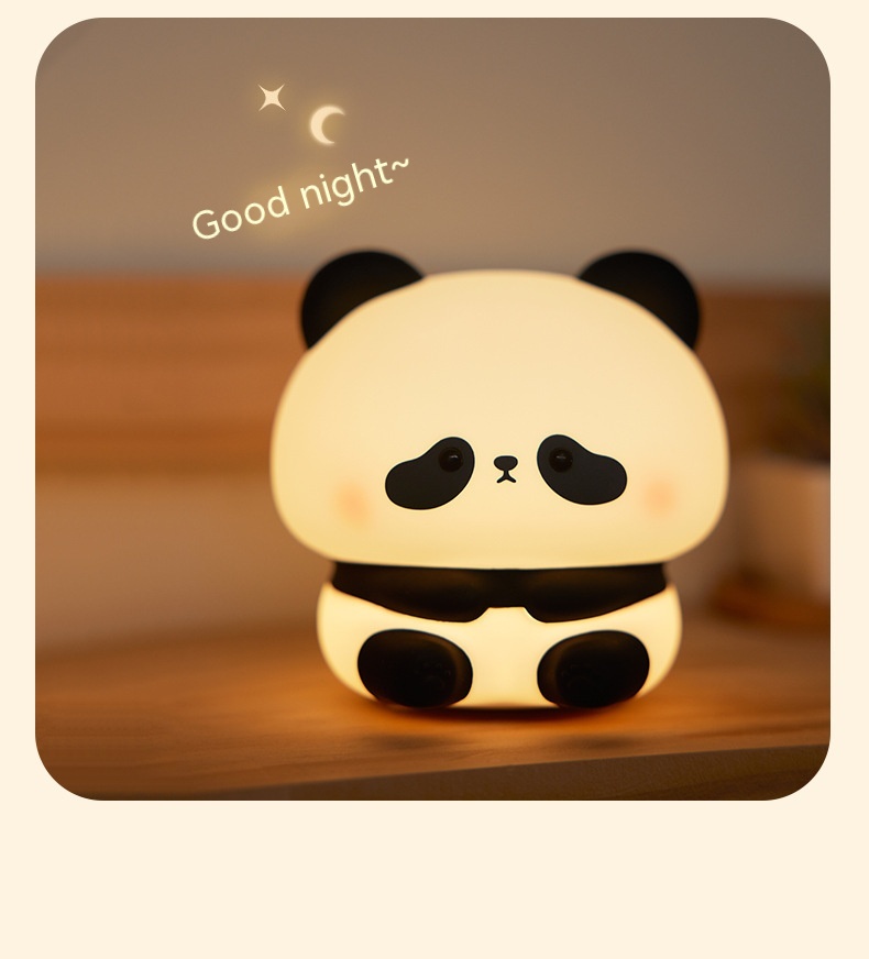 Luz de noche panda recargable de silicona - Imagen 2