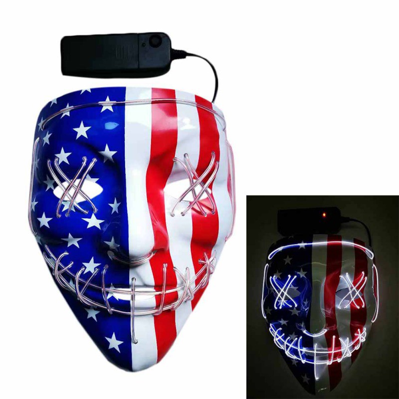 Halloween-LED-Maske mit Blinkmodi, blau – Bild 5