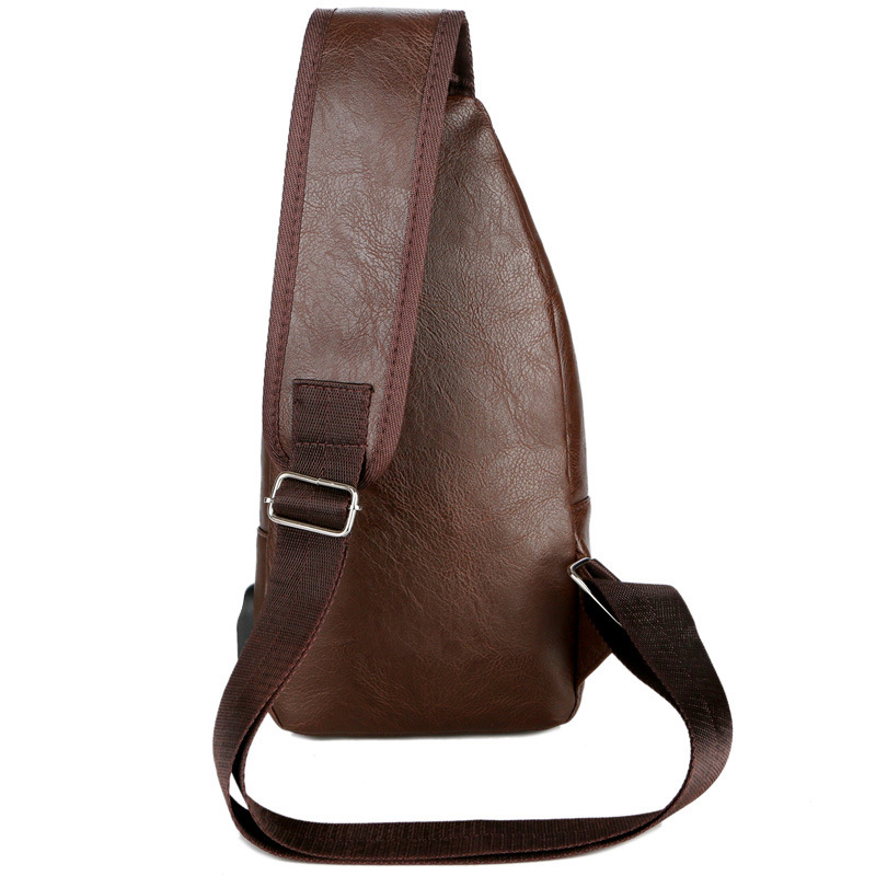 Bolso de pecho con puerto USB, marrón claro - Imagen 6