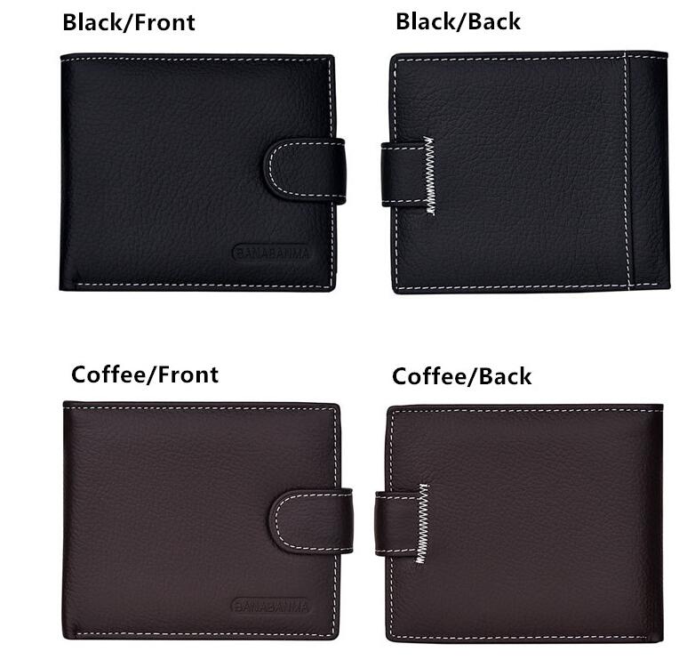 Short men's wallet in genuine leather, coffee brown - Image 2