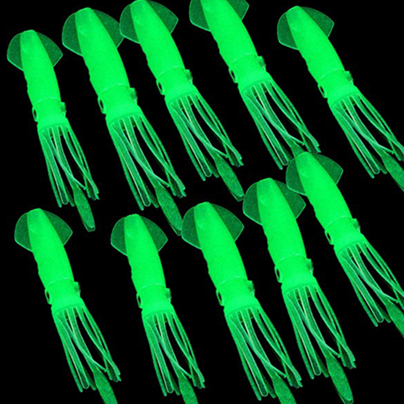 Leurres calmar lumineux en plastique souple, 10 pièces – Image 3