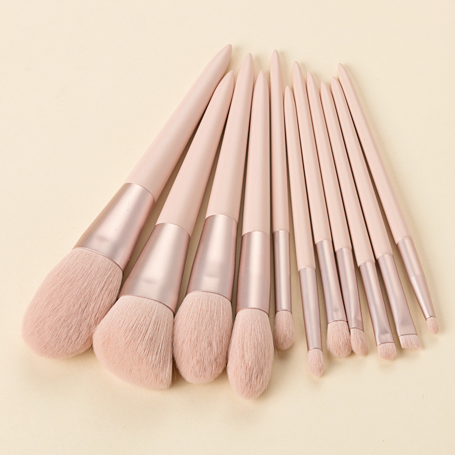 Set van 11 roze make-upkwasten met etui - Afbeelding 2